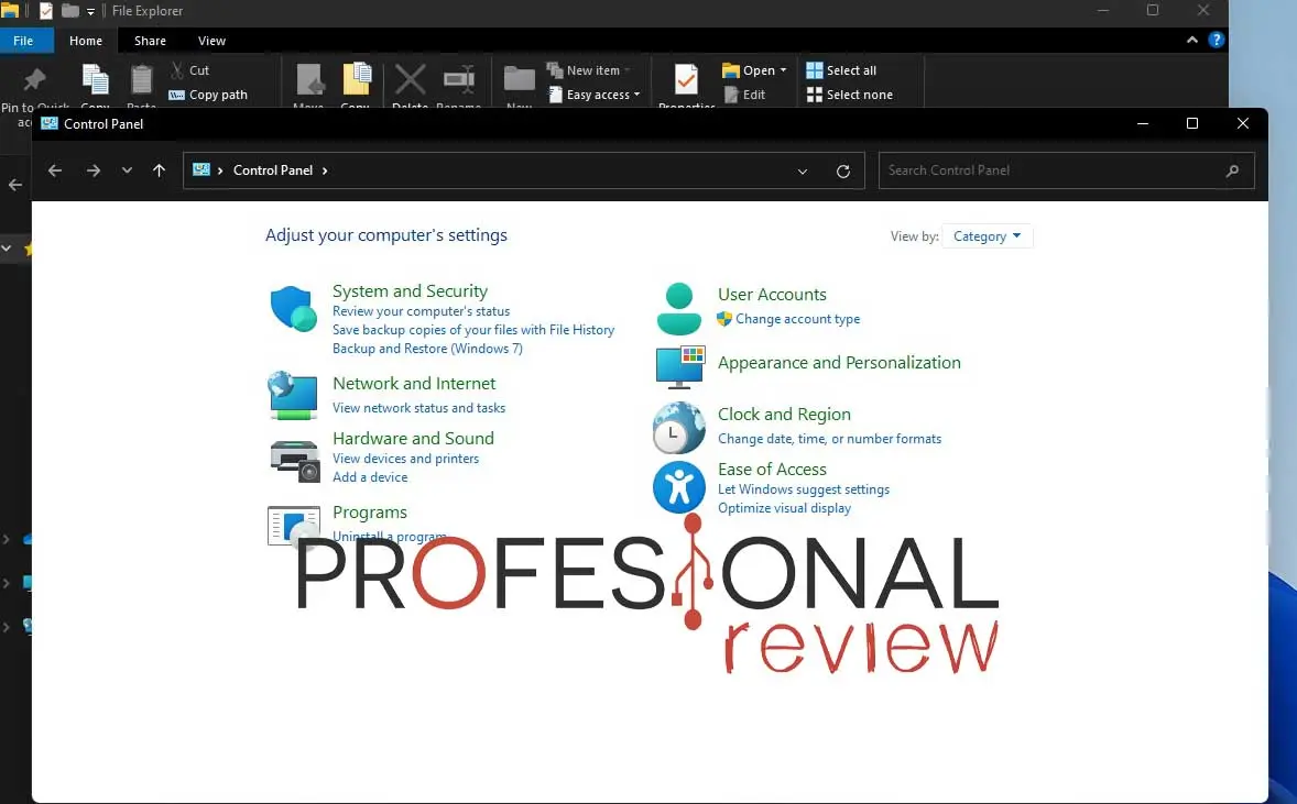panel de control windows 11
