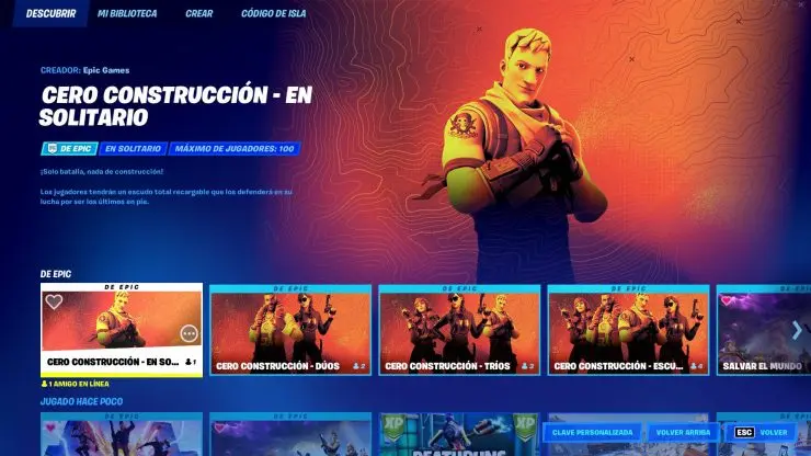 Fortnite Cero Construcción