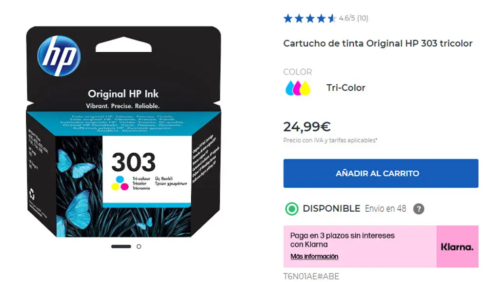 HP Cartucho Tinta Cara Precio