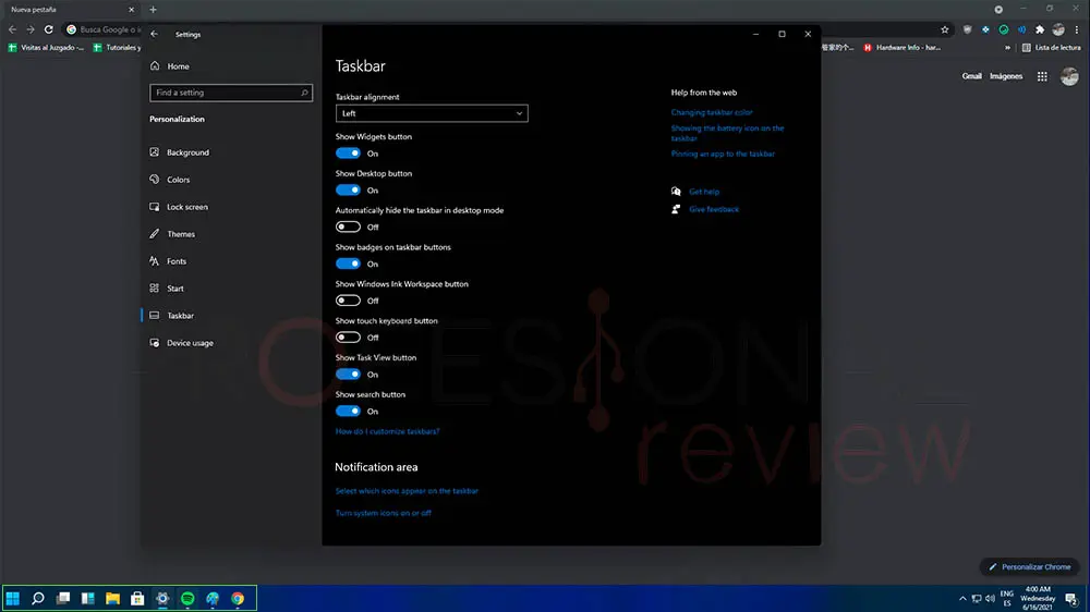 barra de tareas windows 11
