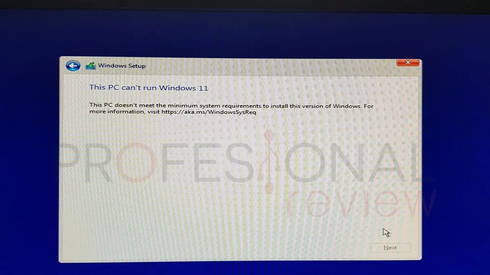 This PC can't run Windows 11