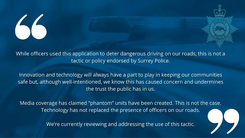 Comunicado Policia Surrey Waze