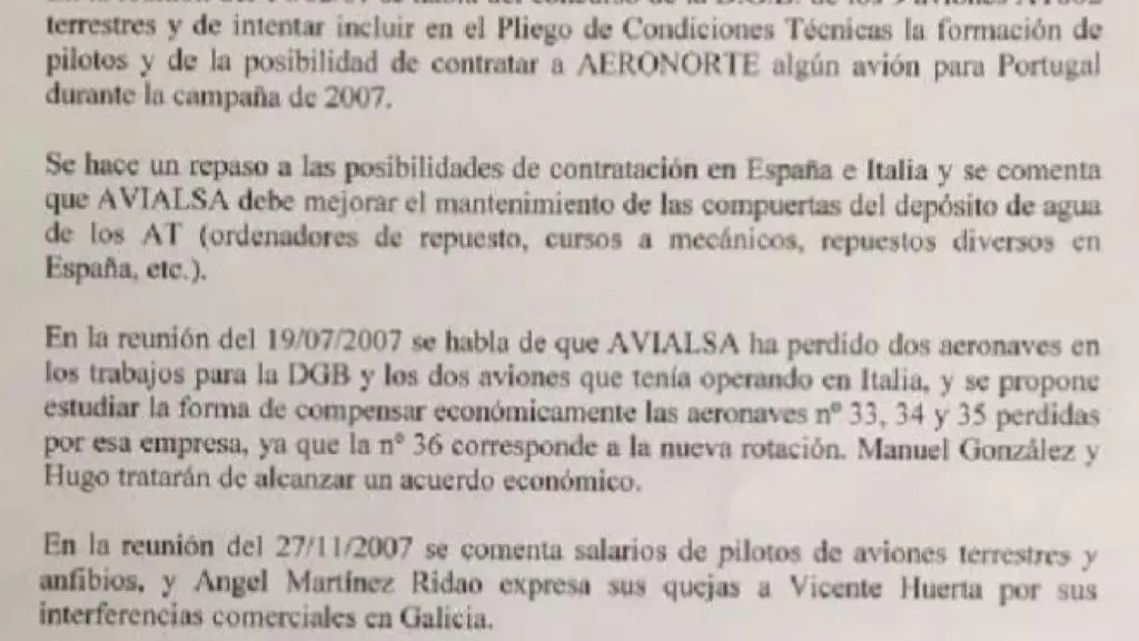 Acta de una de las reuniones del 'Grupo 6' incluida en el sumario.