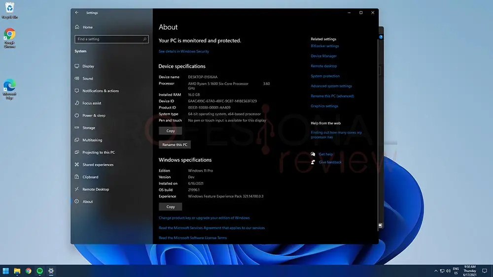 versión de windows 11 pro
