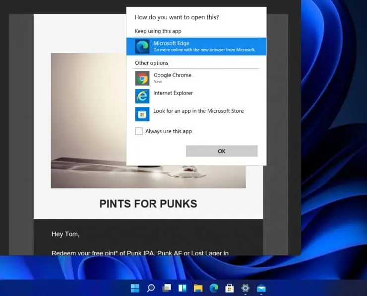Con Windows 11, Microsoft añade una casilla que se debe aceptar para cambiar de aplicación predeterminada